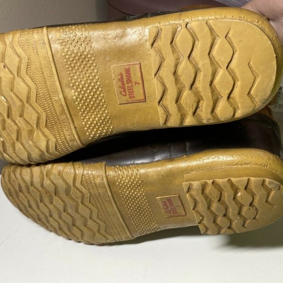 Cabelas Mens Sz 7 Side Zip Duck Boots Leather Stee - Picture 4 of 7